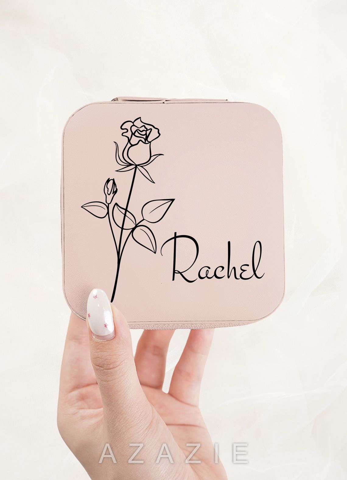 Personalized Jewelry Case  blushing_pink