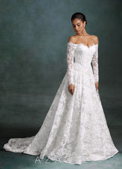 Azazie Skylar Diamond White A-Line Sweetheart Neckline Lace Dress diamond_white