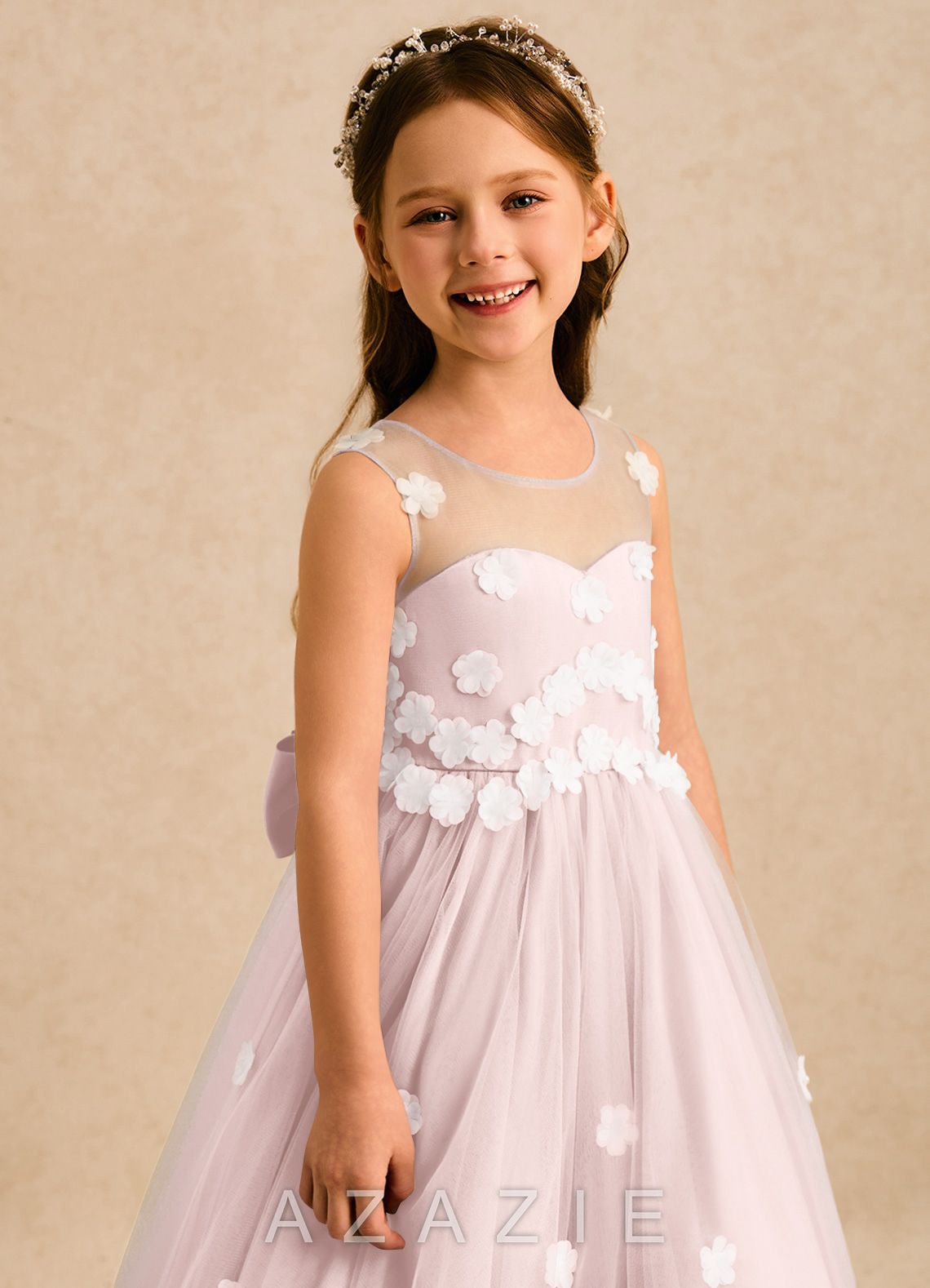 Azazie Sadie Blushing Pink A-Line Sweetheart Neckline Tulle Dress blushing_pink