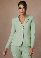 Whitney Dusty Sage Refined Weave Performance Full Length Pants Suit