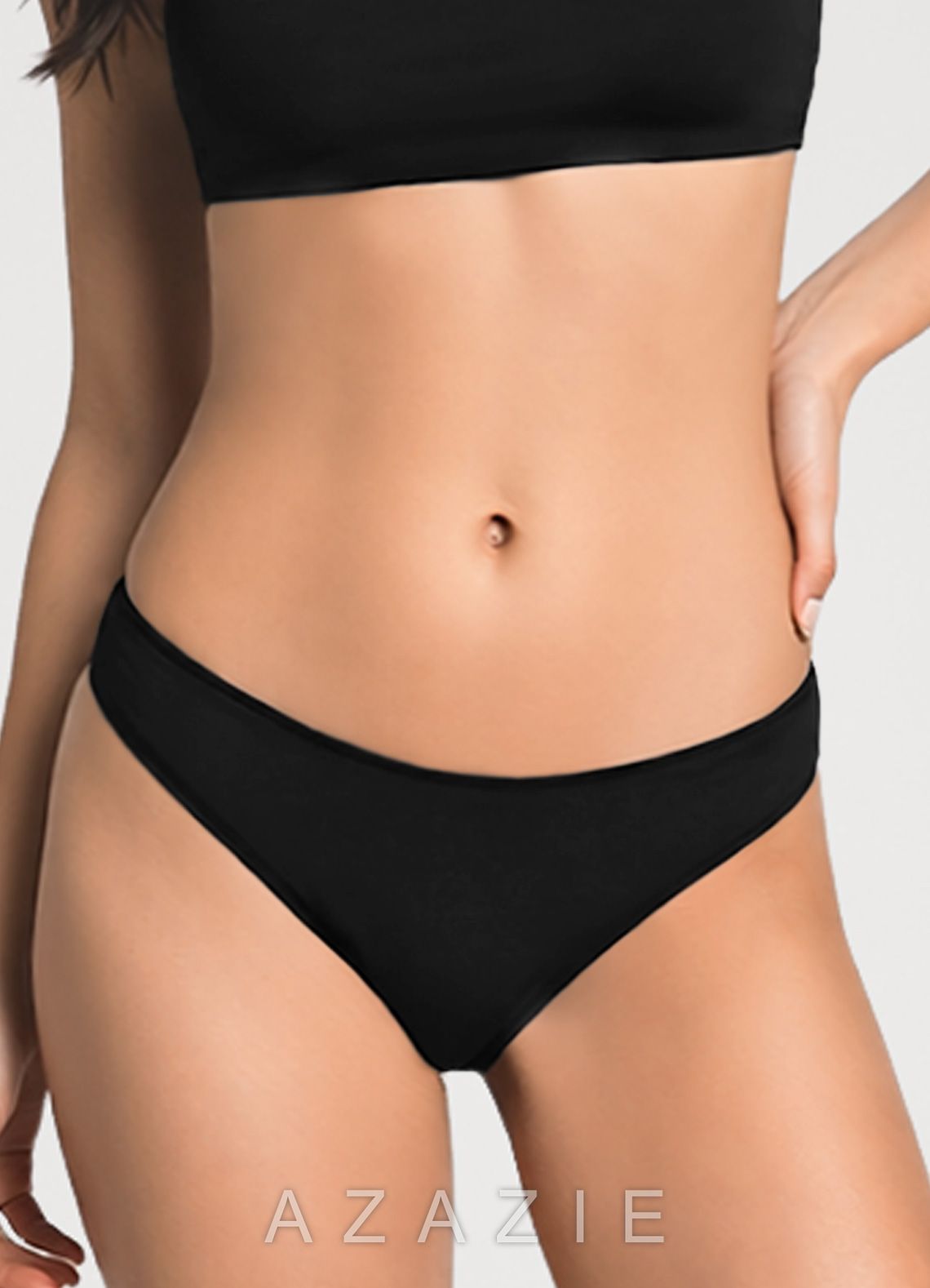 Azazie Wide-band Thong  black