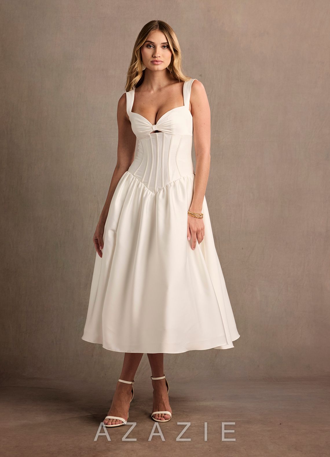 Arwen {color} Dropped Waist Midi Dress  sp_cream_#cr134128
