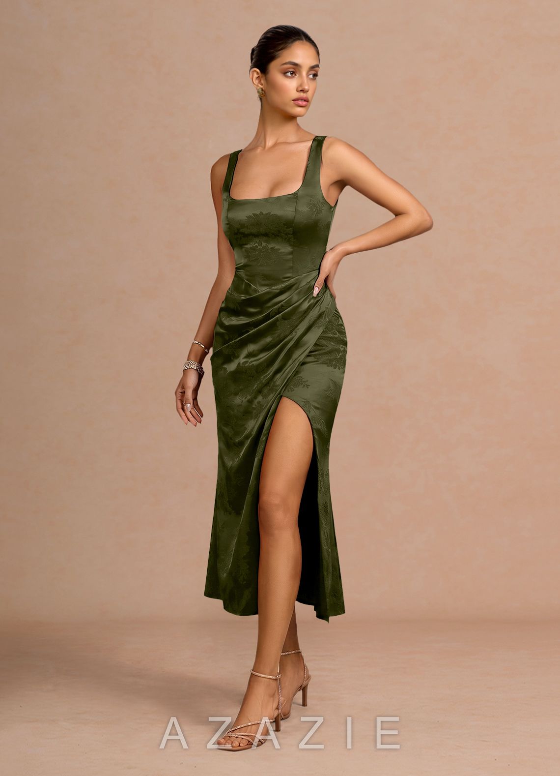 Isabelle {color} Midi Dress  sp_dark_moss_#dm134083