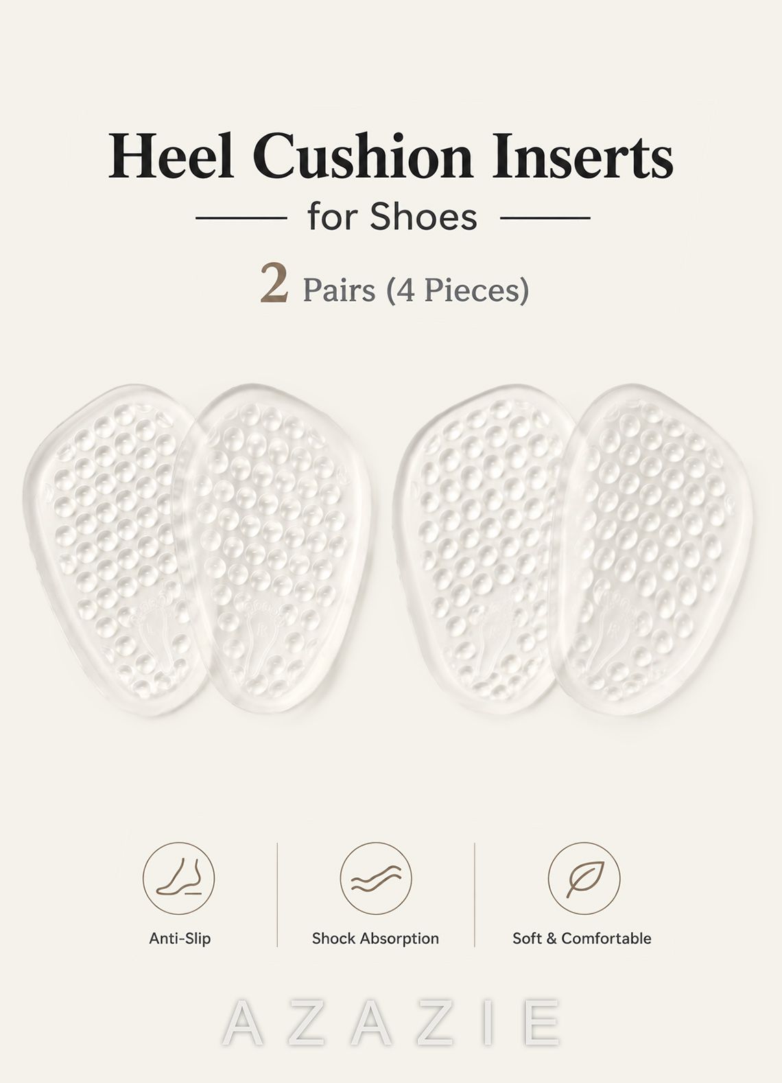 2 Pairs Invisible Gel Foot Cushions