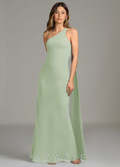 Azazie Juniper Dusty Sage Mermaid One Shoulder Chiffon Dress dusty_sage