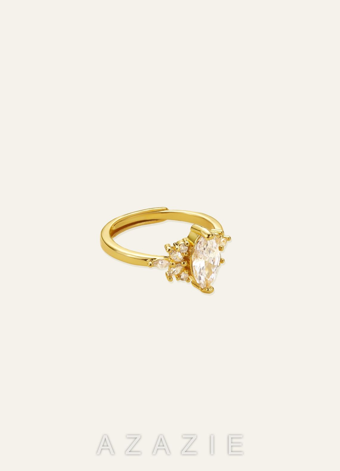 Marquise Zirconia Ring  gold