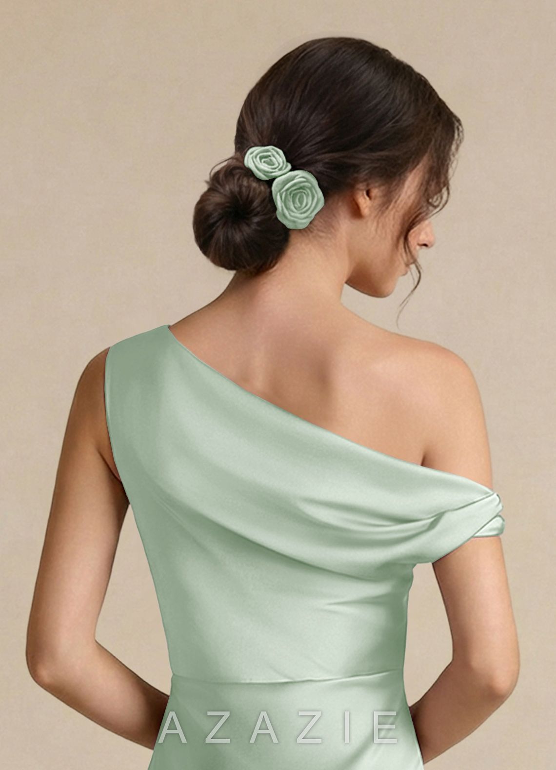 Darling Poise Matte Satin Ivory Flower 2-Piece Hair Tie Set