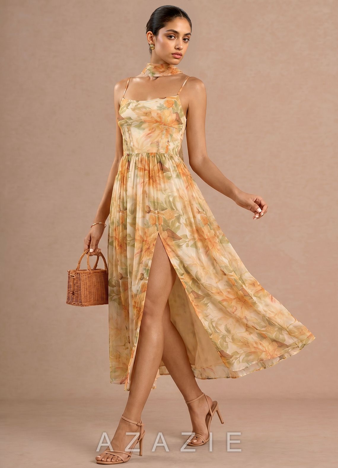 Caralynne {color} Midi Dress  sp_peach_bloom_#pb134369