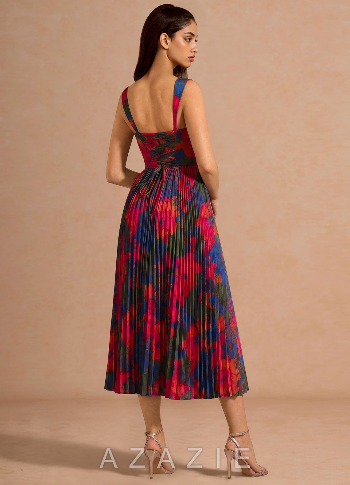 Hagar {color} Midi Dress  sp_orange_multi_#om134443