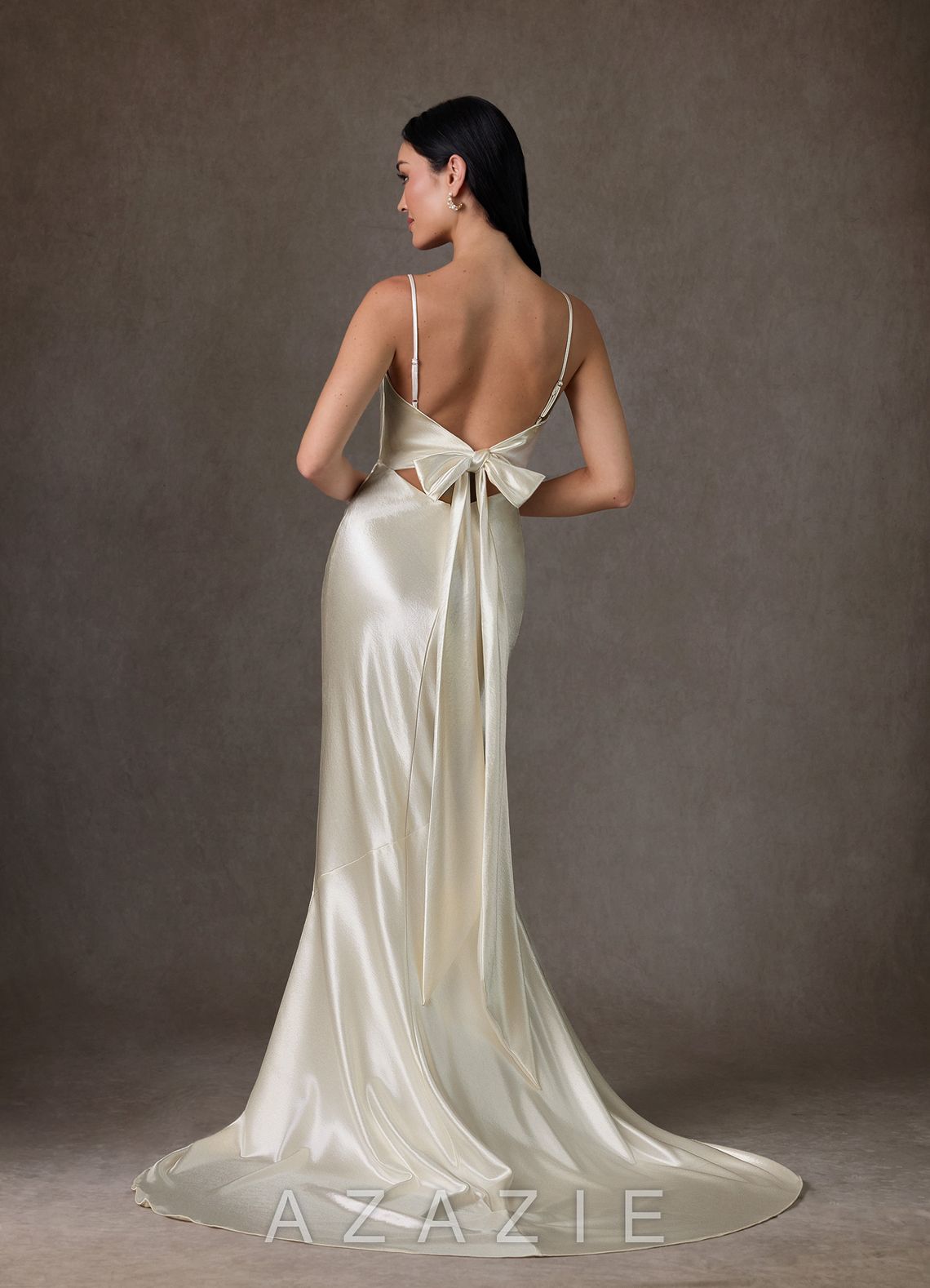 Azazie Kayla Antique White Mermaid Charmeuse Dress antique_white