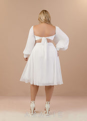 Azazie Delfina Wedding Dress Diamond White A-Line V-Neck Pleated Chiffon Dress diamond_white