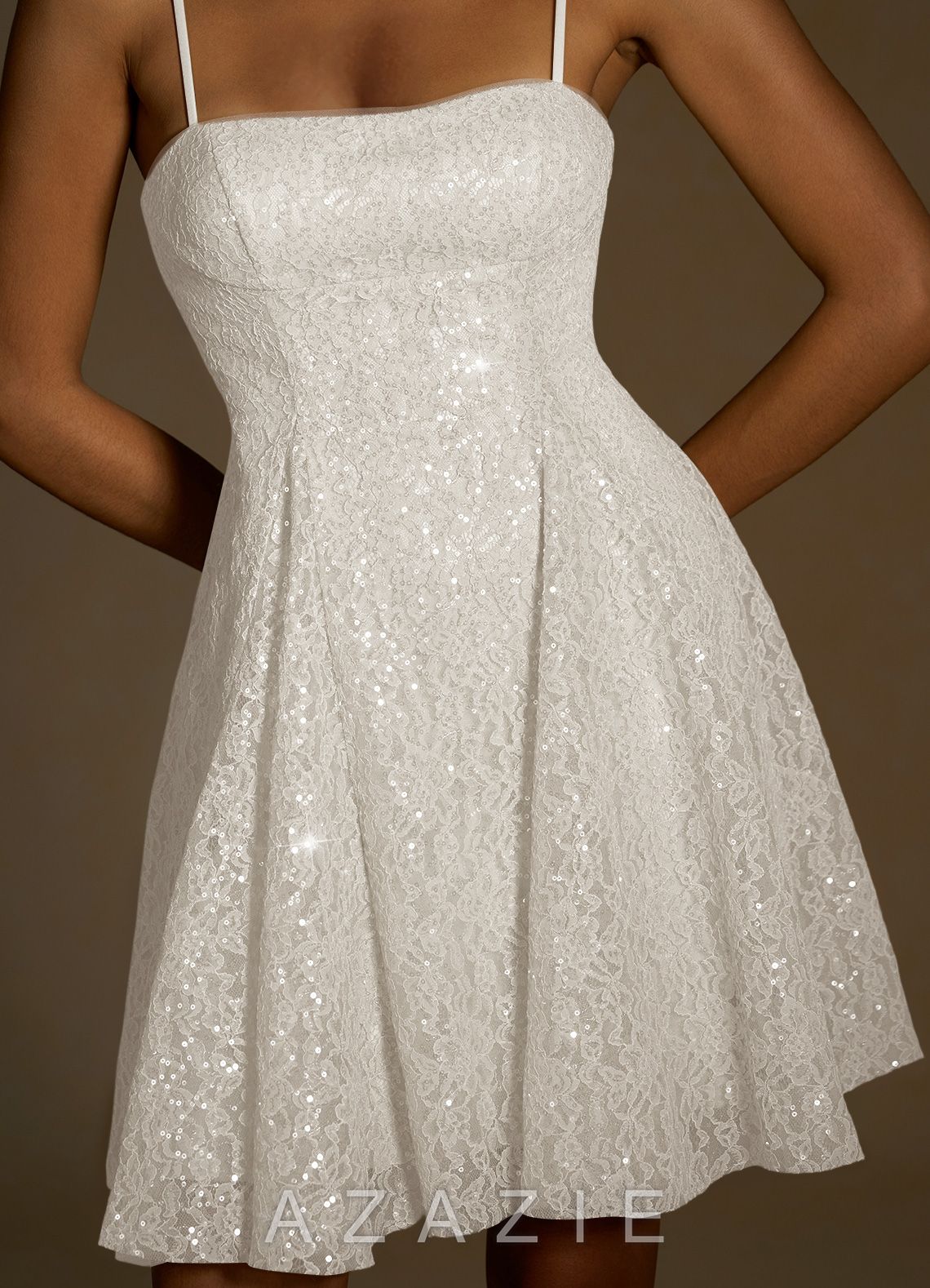 Xenia White Sequin Mini Dress