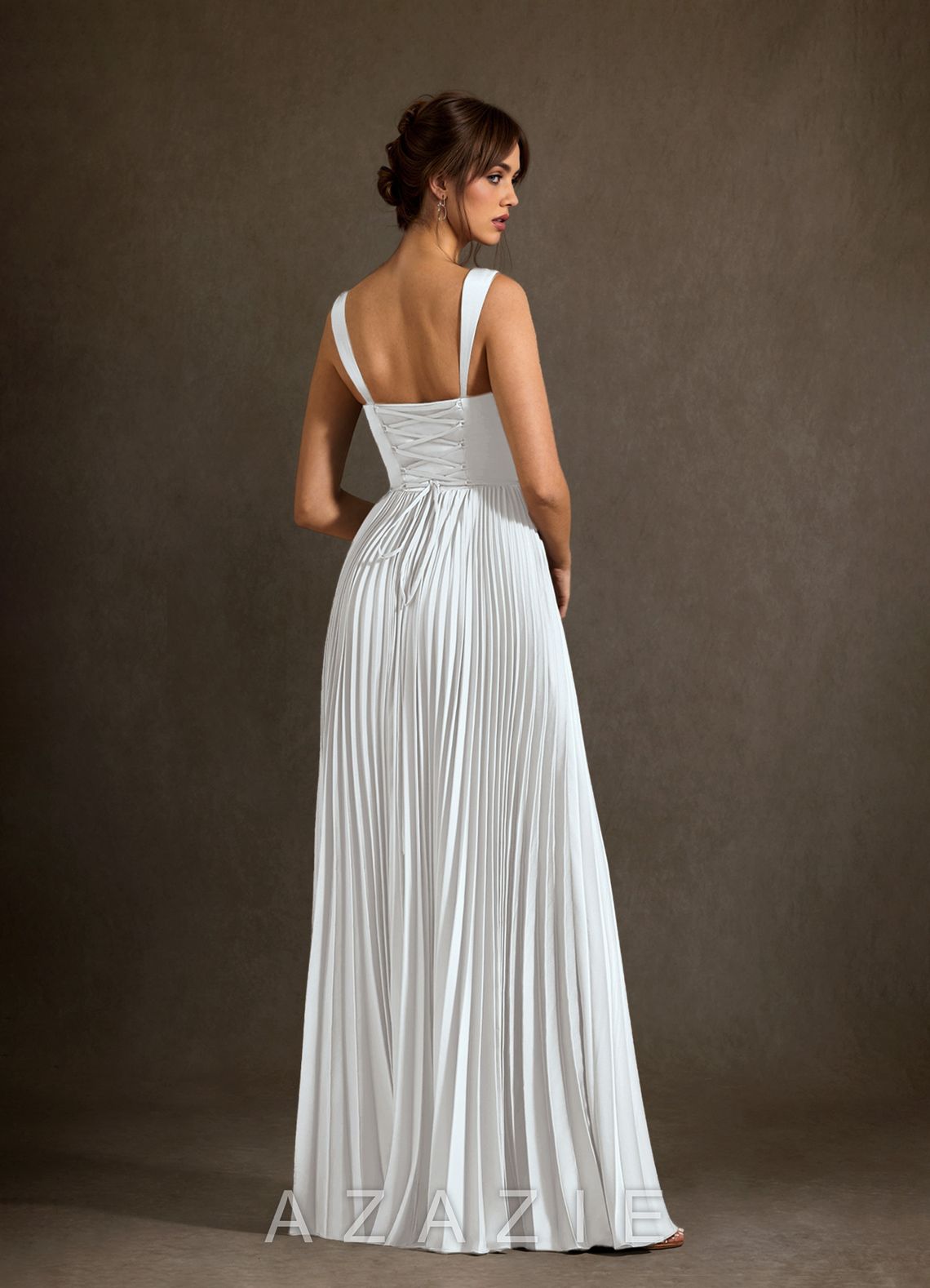 Azazie Dean Diamond White Sheath Sweetheart Neckline Stretch Satin Dress diamond_white