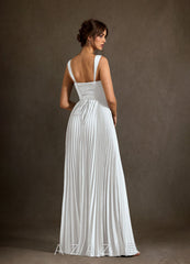 Azazie Dean Diamond White Sheath Sweetheart Neckline Stretch Satin Dress diamond_white