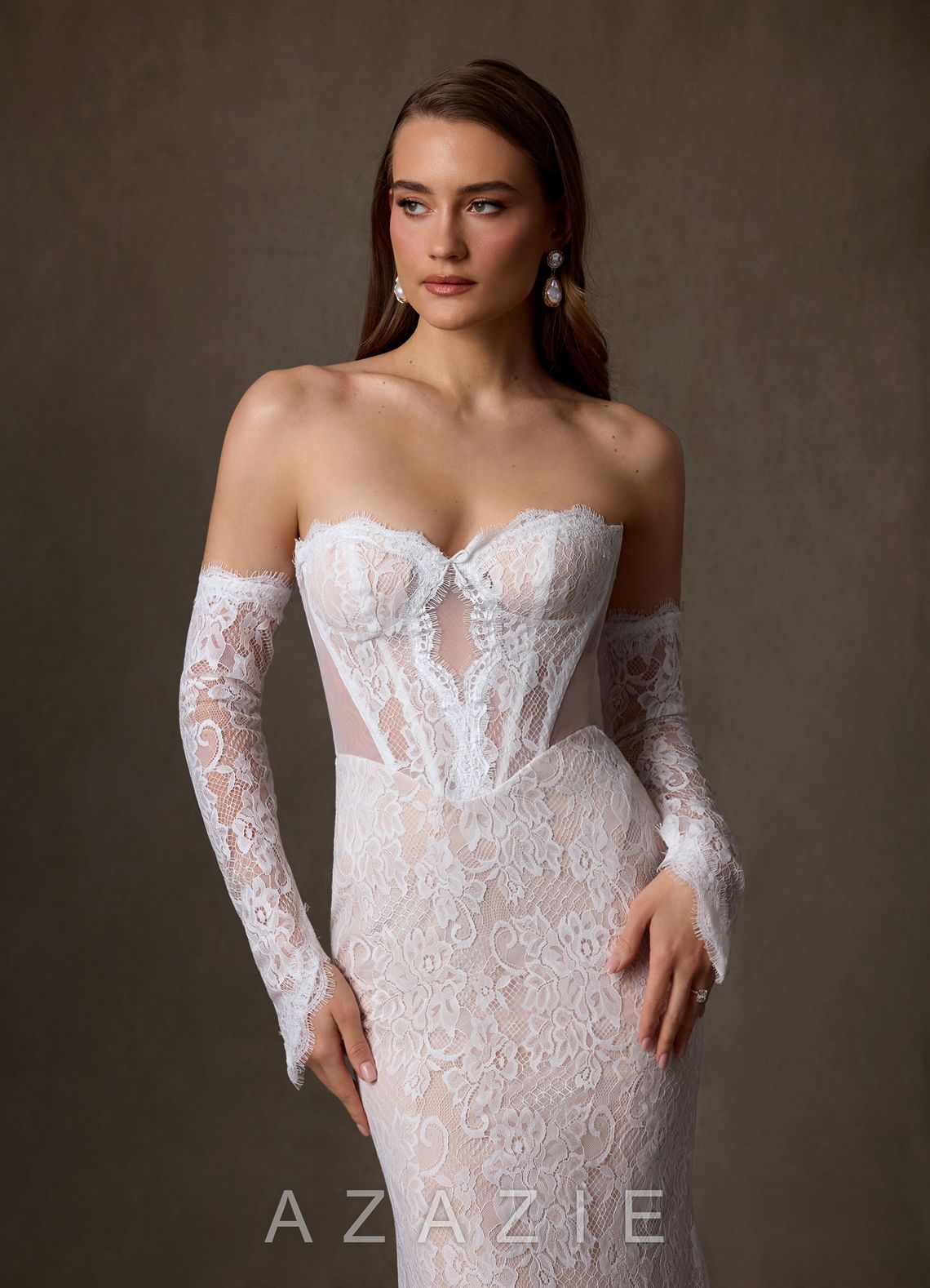 The Floral Lace Off-the-Shoulder Bridal Gloves  diamond_white