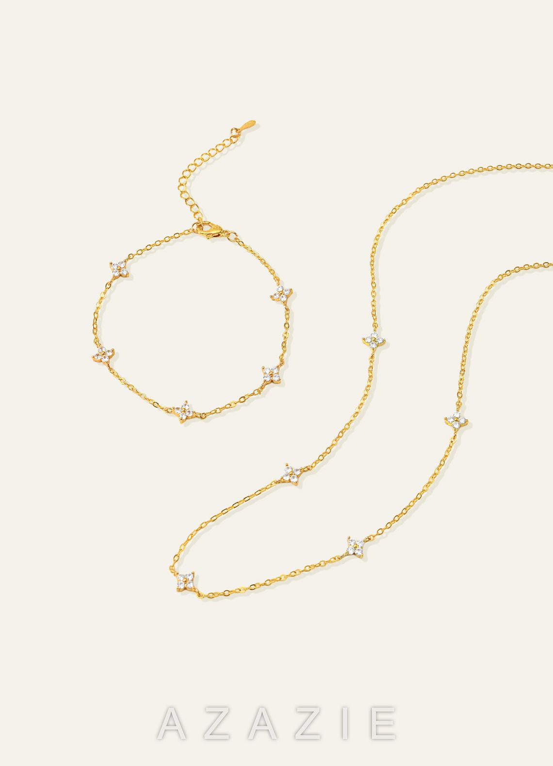 Crystal Flower Jewelry Set