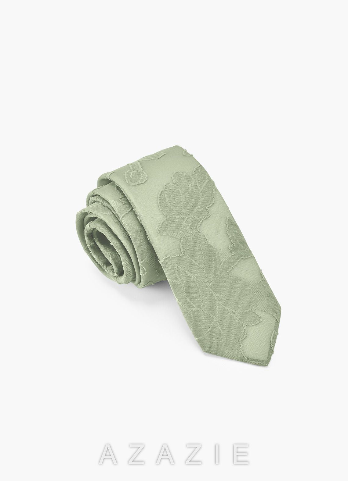 Floral Burnout Wedding Skinny Tie  agave