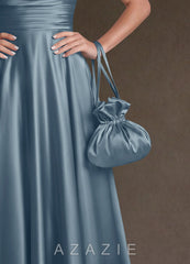 Matching Color Satin Drawstring Handbag
