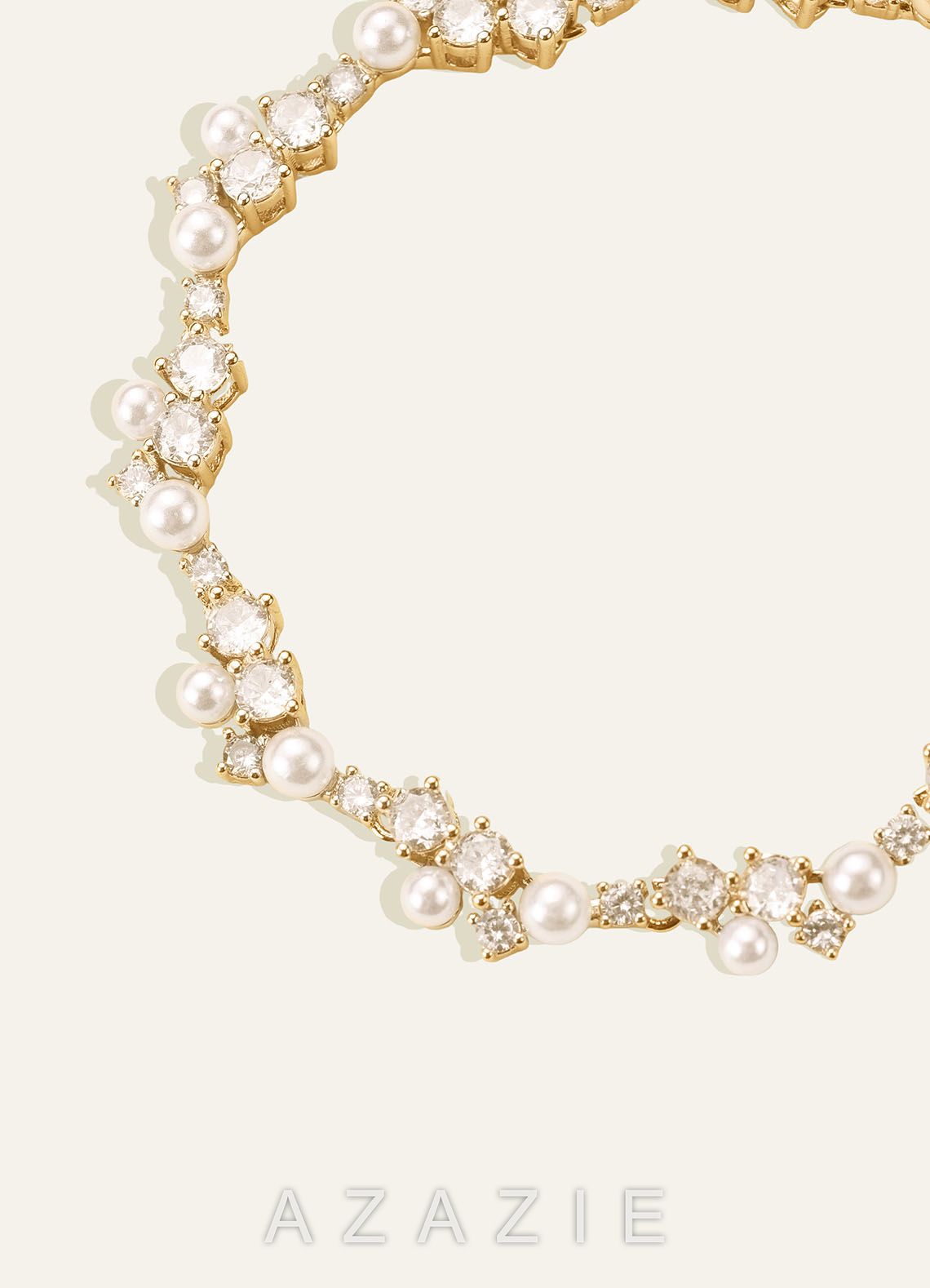 Pearl Crystal Vine Bracelet  gold