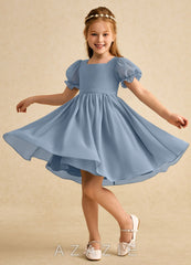 Azazie Jolie Dusty Blue A-Line with Sleeves Chiffon Dress dusty_blue