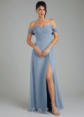 Azazie Cece Dusty Blue A-Line Off the Shoulder Chiffon Dress dusty_blue