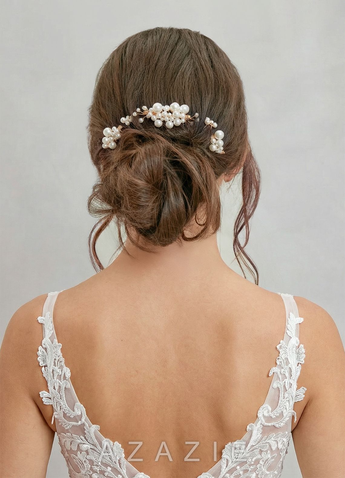 Pearl Gold Hair Comb Set  gold