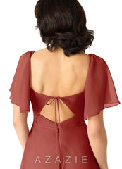 Azazie Chloe Terracotta A-Line Sweetheart Neckline Chiffon Dress terracotta