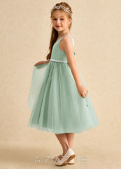 Azazie Firefly Agave A-Line Bow Matte Satin Dress agave