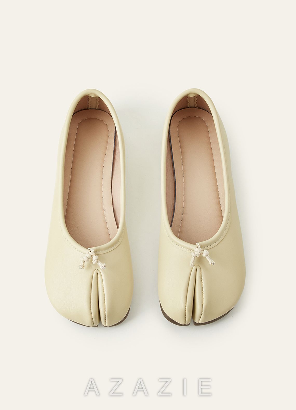 Split Toe Ballet Flats for Women Comfortable Wedding Shoes Minimalist Flat Shoes  apricot