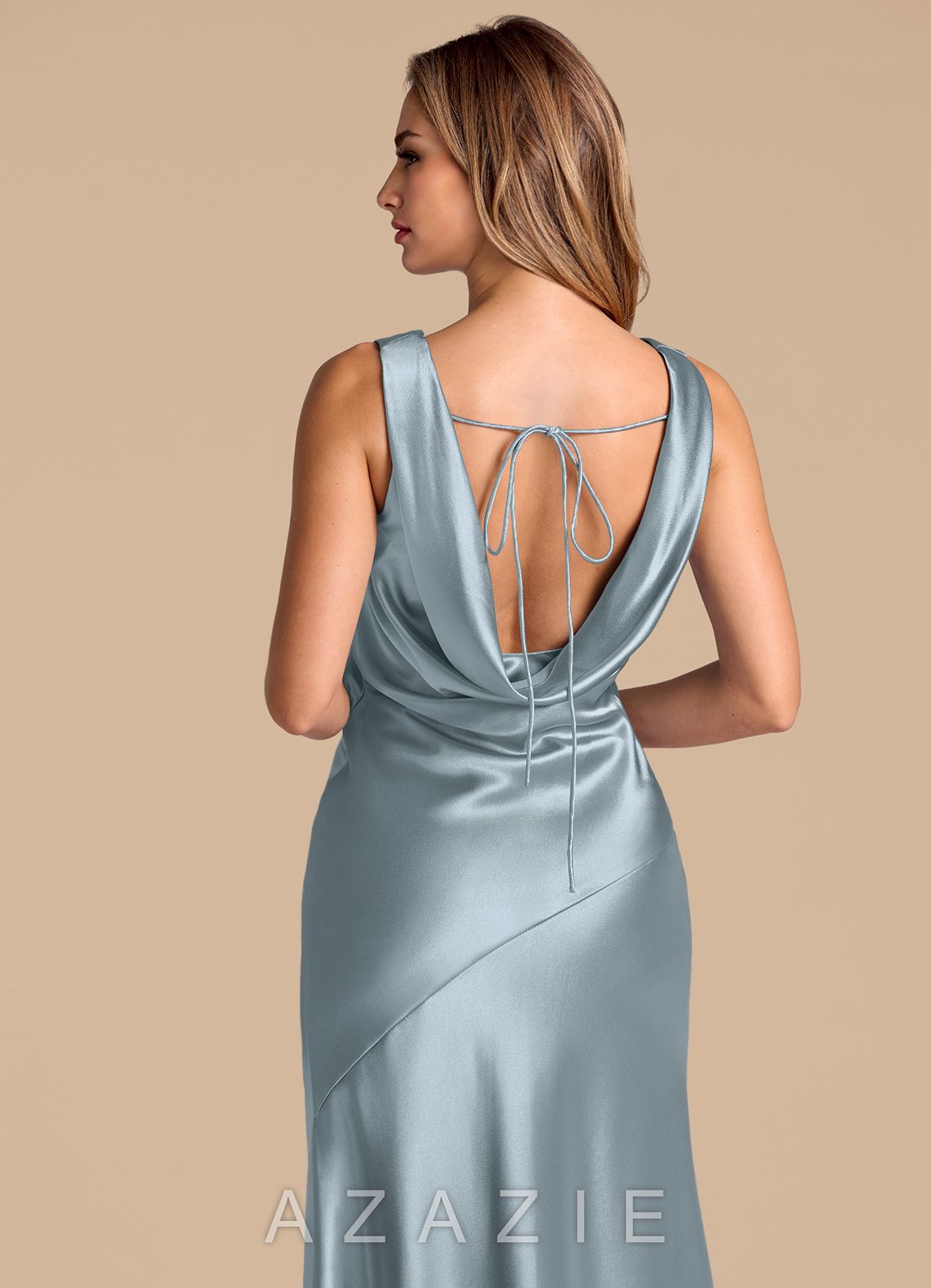 Azazie Rylina Dusty Blue Mermaid Metallic Satin Dress dusty_blue