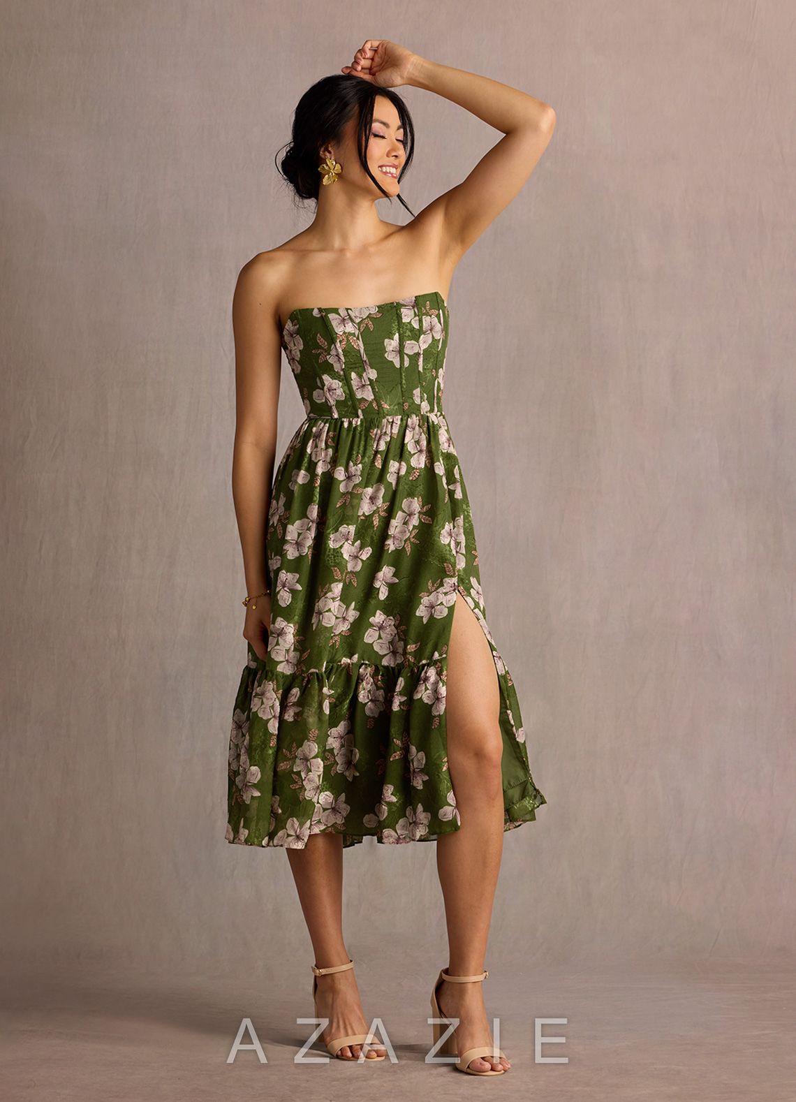 Gigi {color} Midi Dress  sp_green_floral_#gf134273