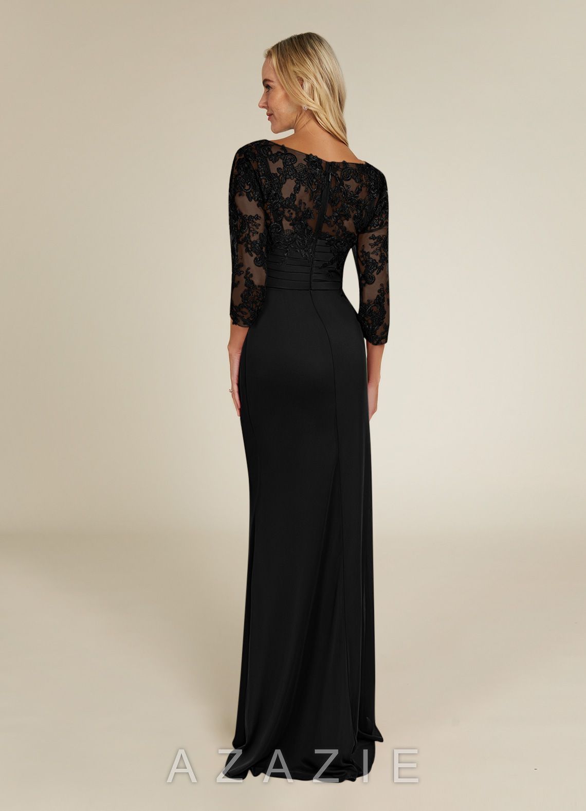 Azazie Alisondra Black Sheath Scoop Lace Lace Dress black