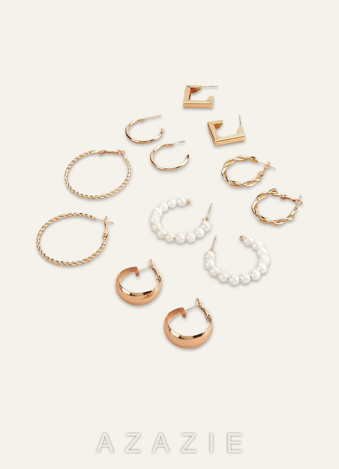 Versatile Earrings Set of 6  gold