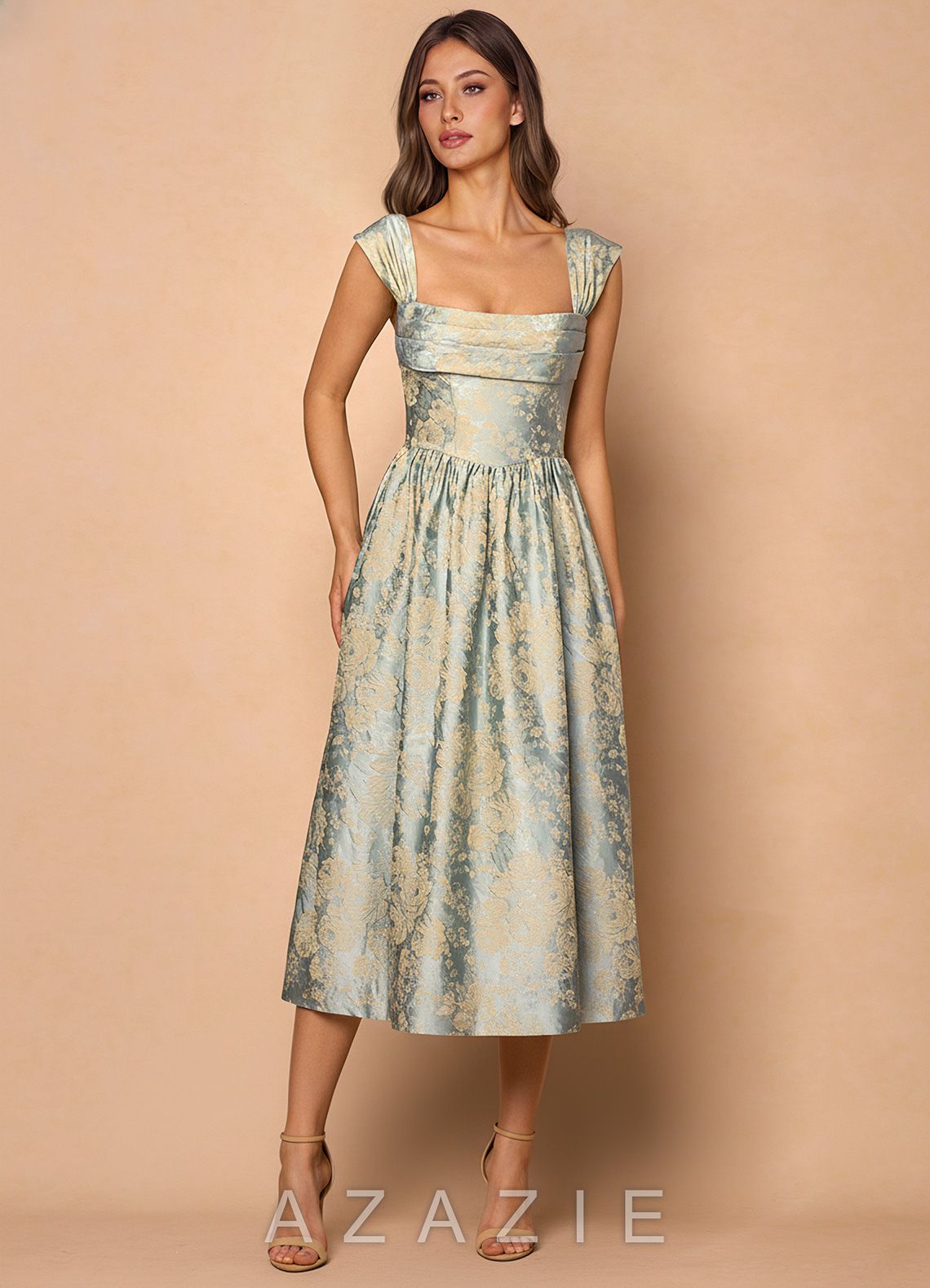 Runa {color} Midi Dress  sp_vintage_blue_#vb134731
