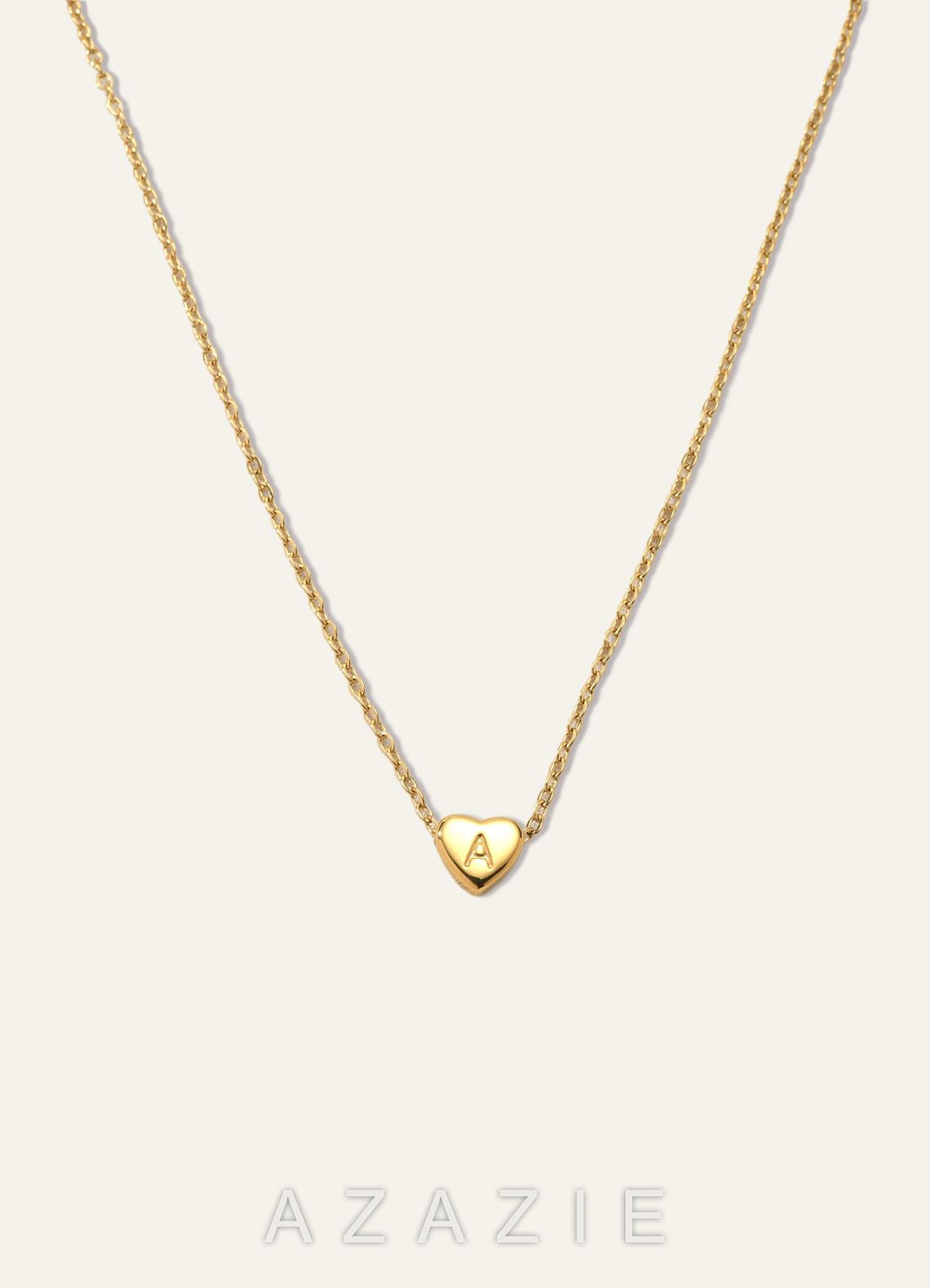 18K Gold Plated Heart-Shaped Letter Personalized Necklace