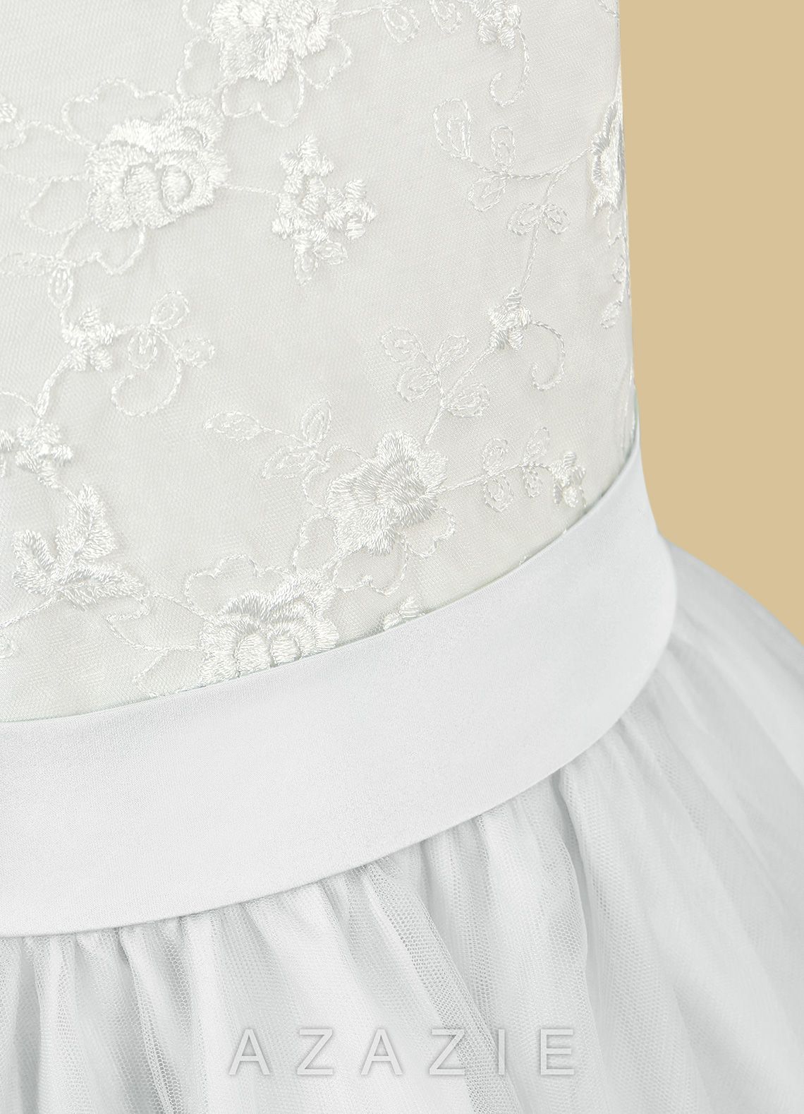 Azazie Vetty Diamond White A-Line Lace Tulle Dress diamond_white