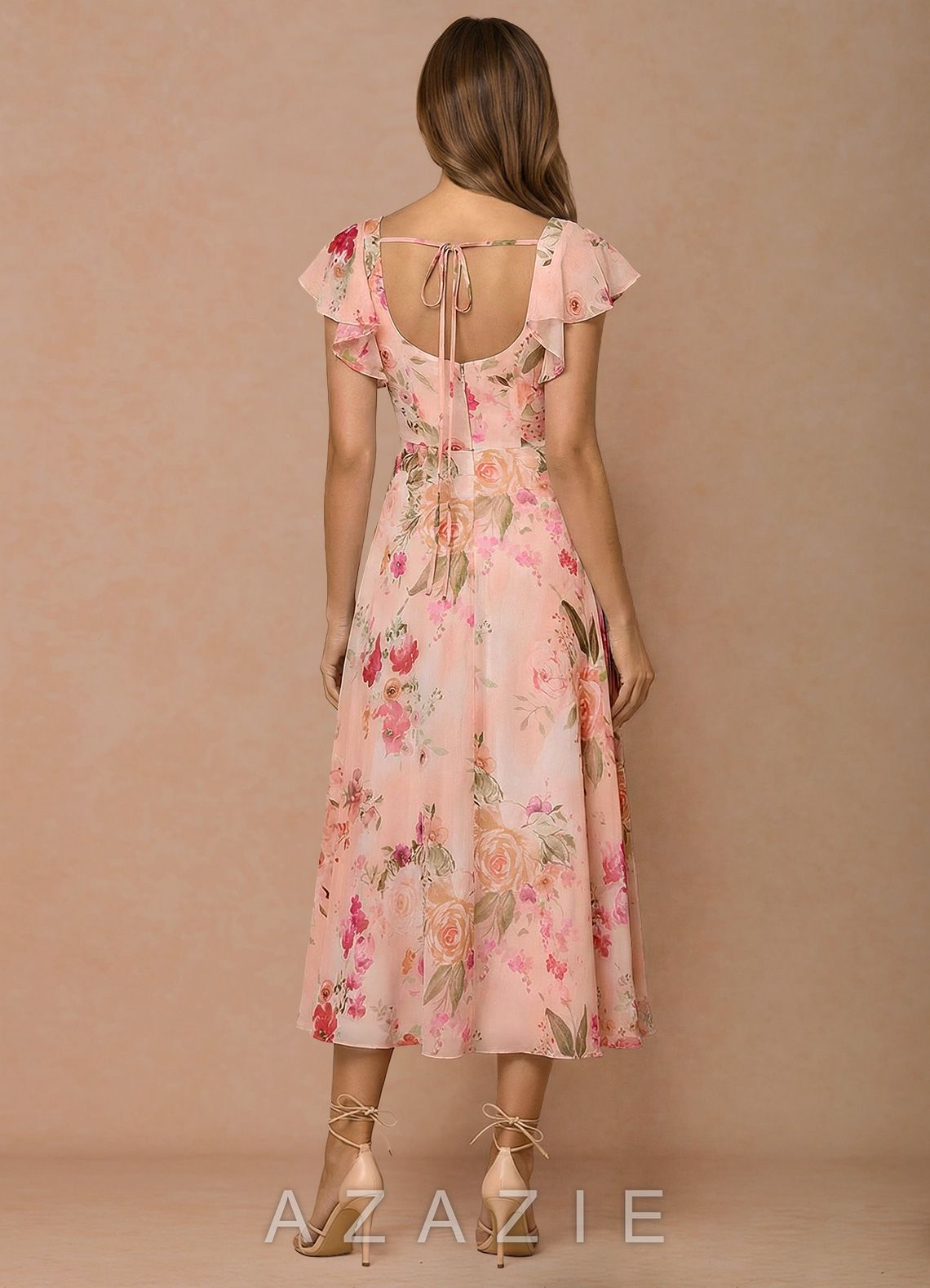 Talia {color} Midi Dress  sp_abstract_bouquet_floral_#111401