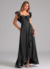 Azazie Lyra Black A-Line Off the Shoulder Stretch Satin Convertible Dress black