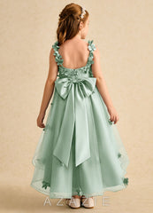 Azazie Tweety Agave A-Line Lace Tulle Dress agave