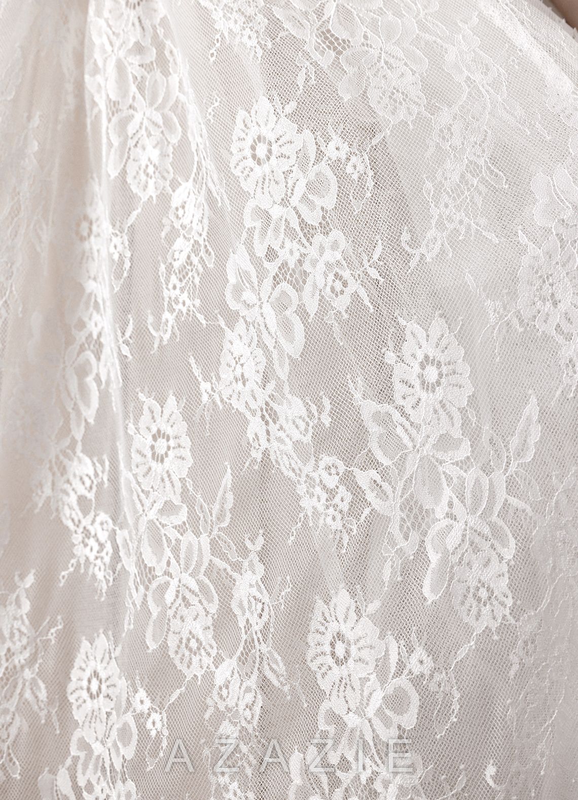 Azazie Demetria Diamond White Ball-Gown Strapless Lace Dress