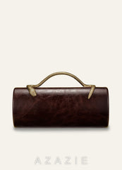 Gold Snake Handle PU Leather Evening Handbag