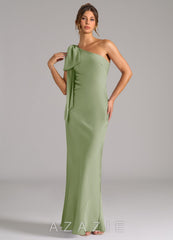 Azazie Capri Dusty Sage Mermaid One Shoulder Stretch Satin Dress dusty_sage