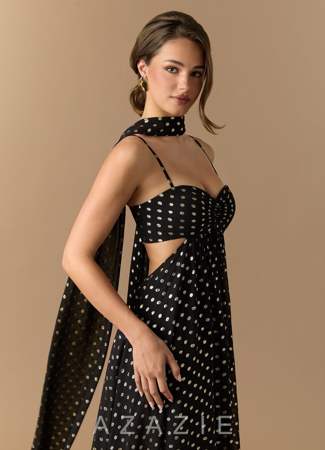 Senna {color} Maxi Dress  sp_black_gold_polkadot_#bp134307