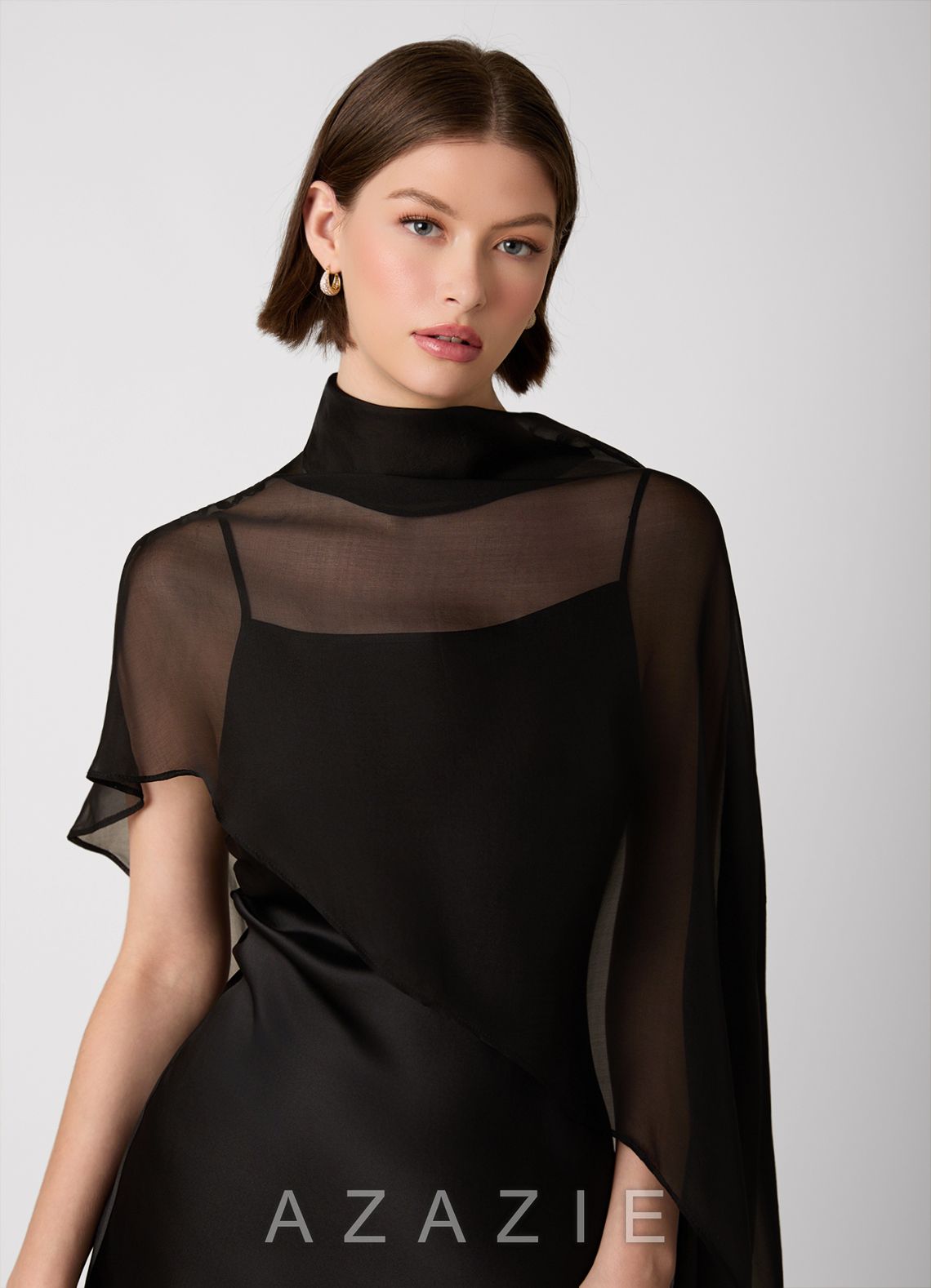 Crystle {color} 100% Washable Silk Mini Dress  black
