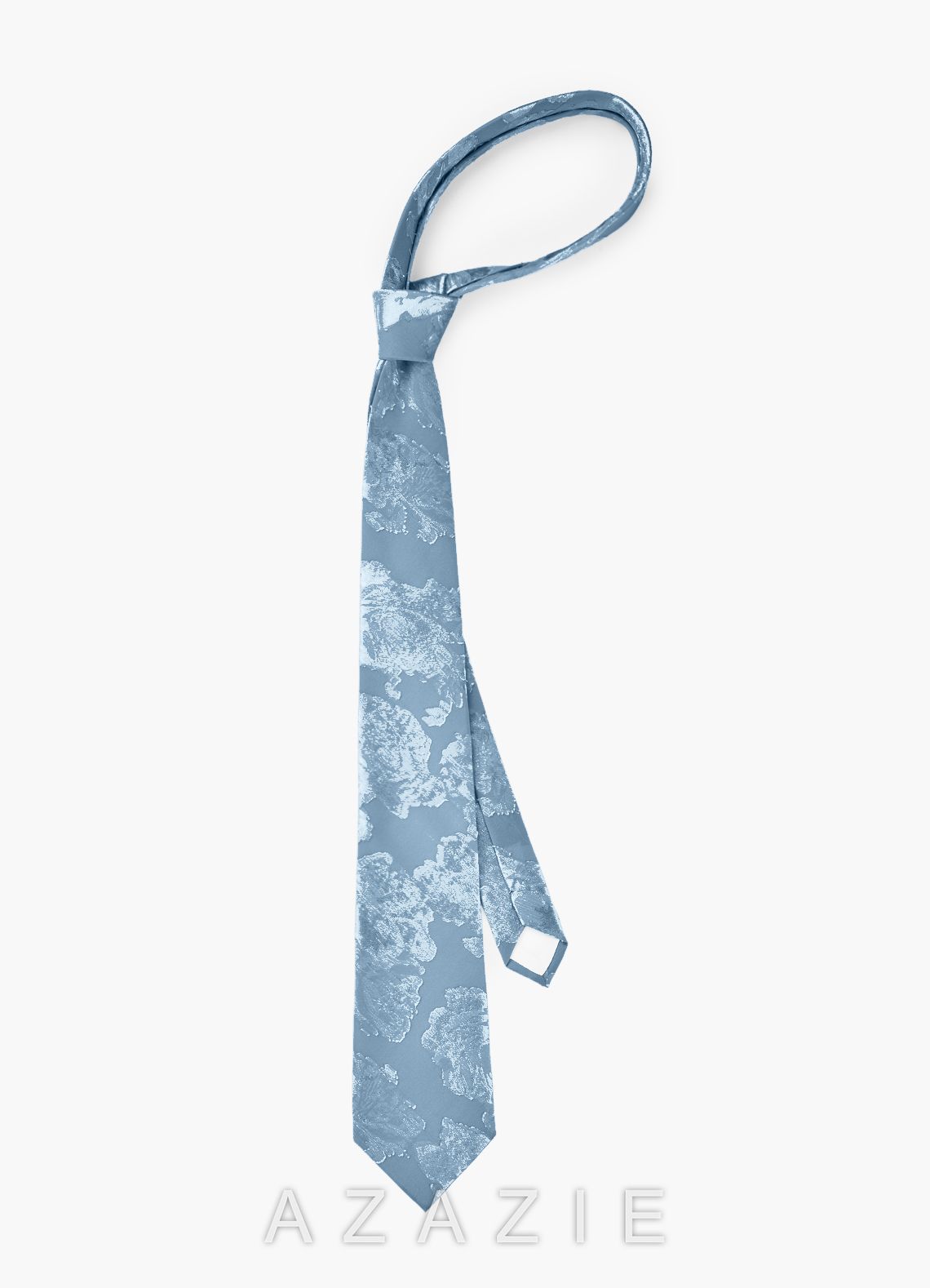 Tonal Floral Modern Tie  dusty_blue