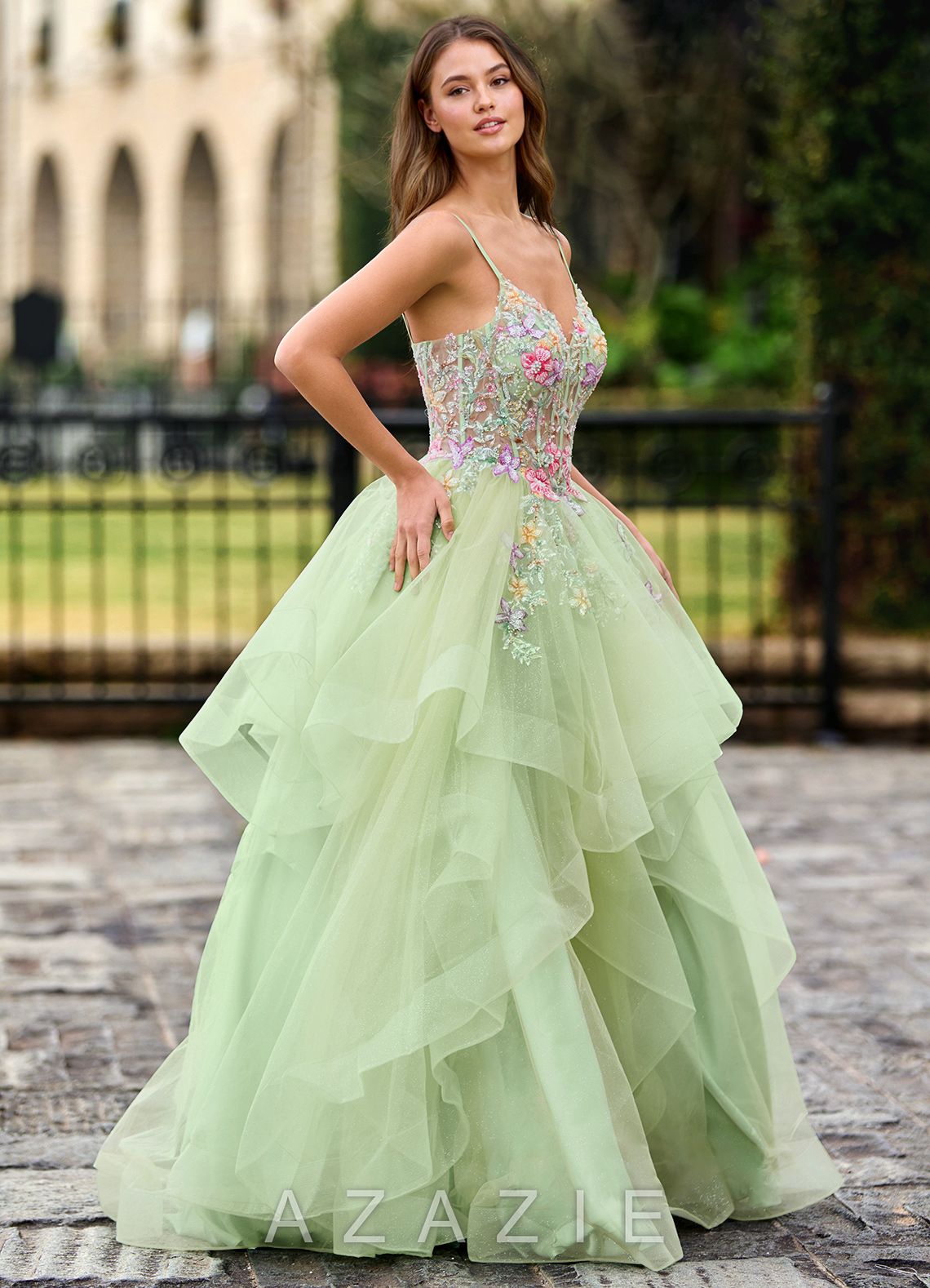 Goartrume Green Mermaid Tulle Prom Dress