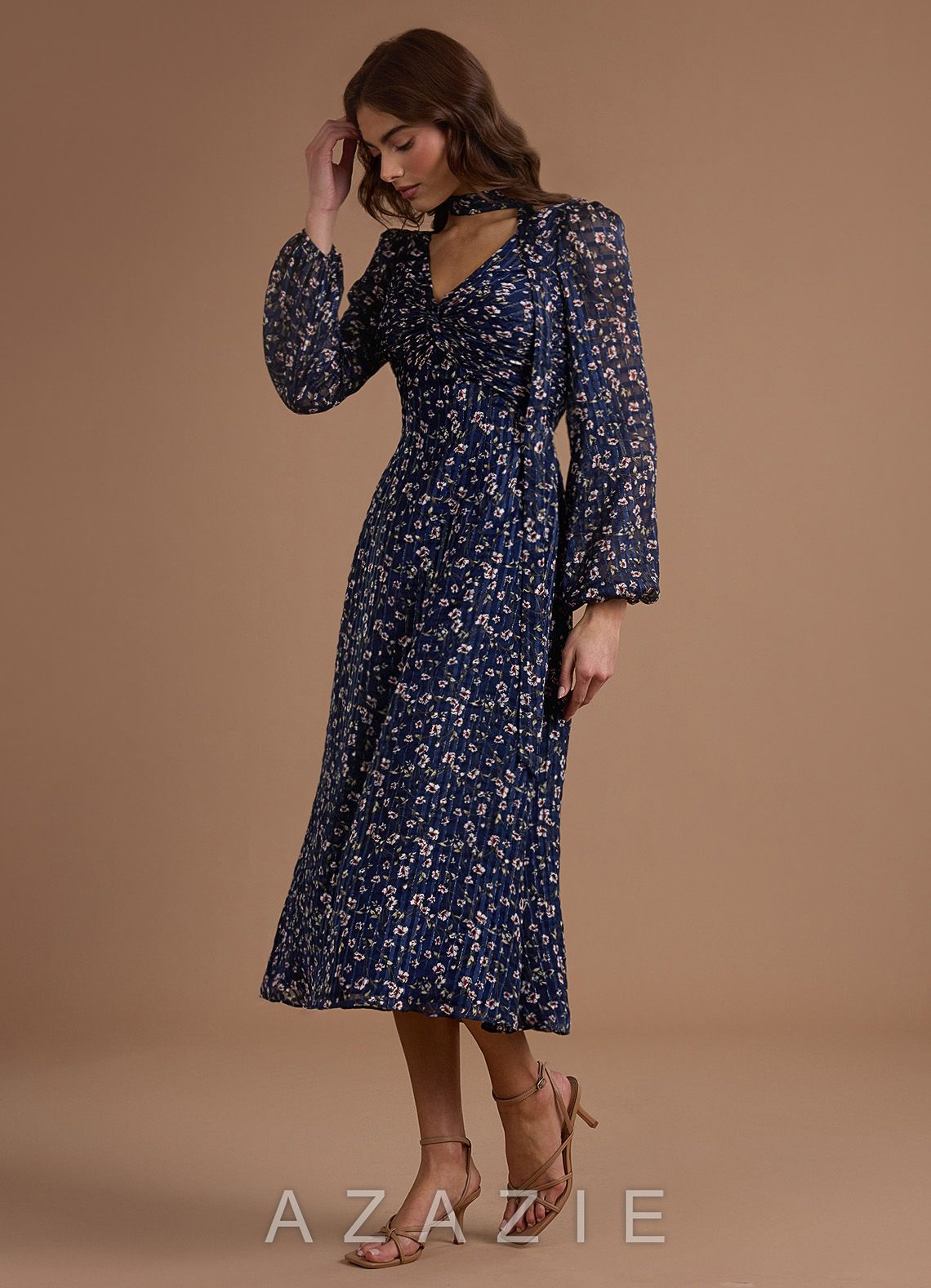Edith {color} Midi Dress  sp_floral_gingham_#fg134370