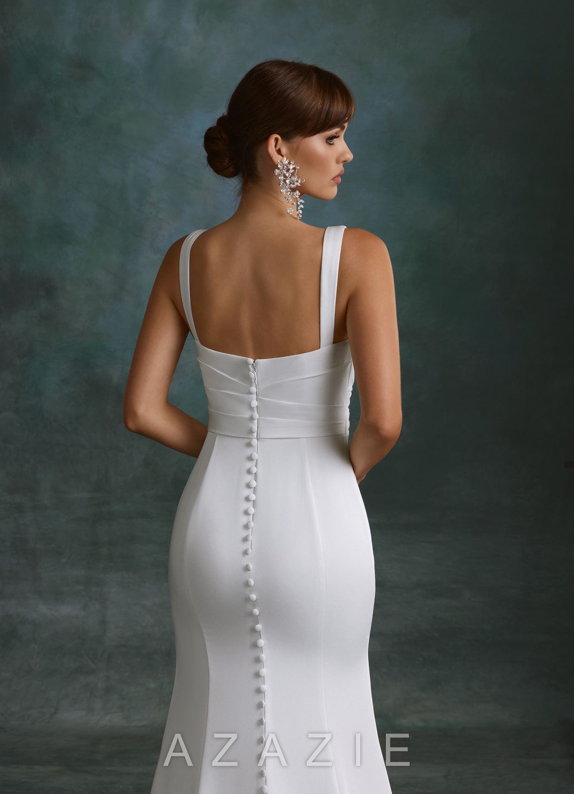 Azazie Lindsey Diamond White Mermaid Sweetheart Neckline Crepe Back Satin Dress diamond_white