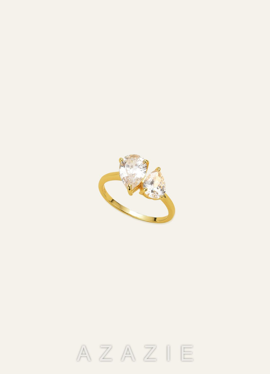 Double Pear Zirconia Ring