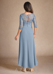Azazie Marietta Dusty Blue A-Line Lace Dress dusty_blue